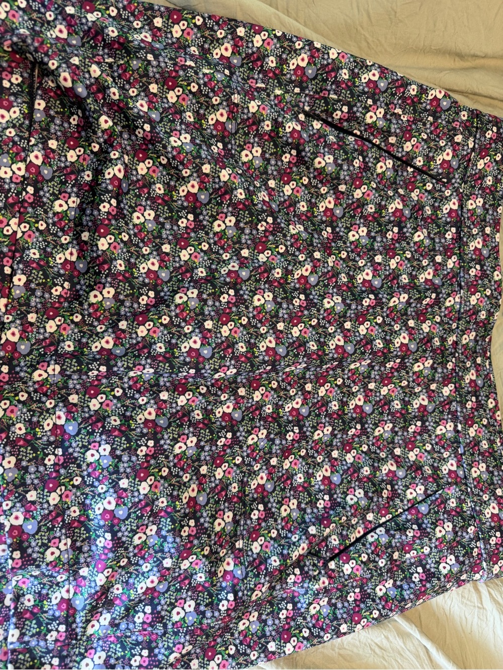 Belyn Key Navy skort with Pink & Purple Floral. SPF 50